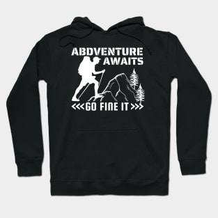 Abdventure awaits go fine it - camping,hiking Hoodie